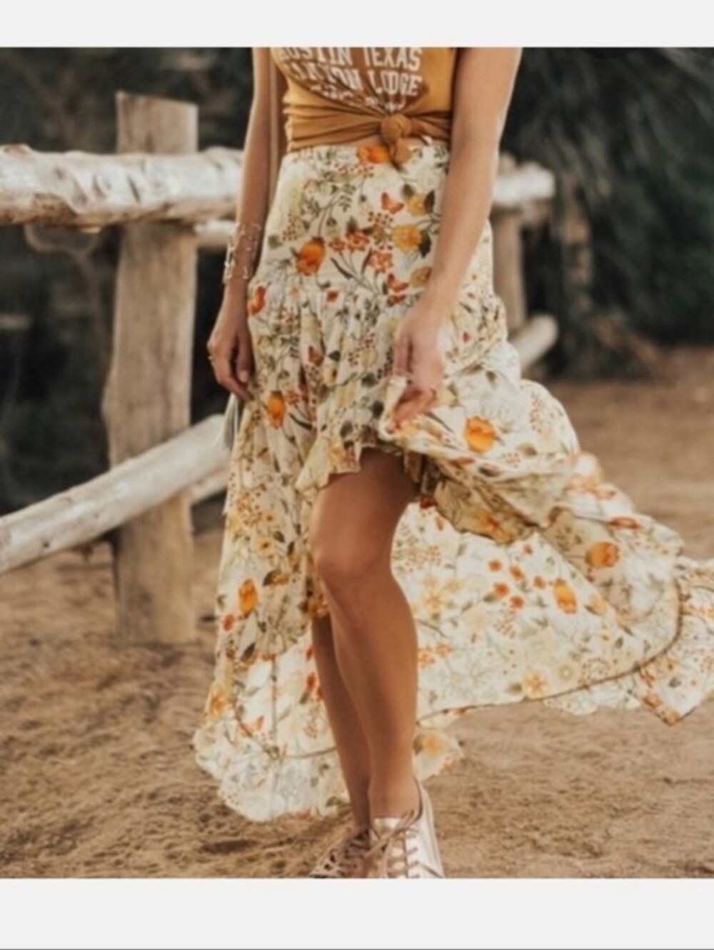 SPELL AND THE GYPSY SAYULITA FLORAL RUFFLE SKIRT